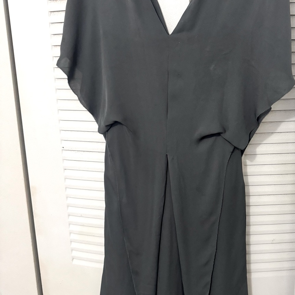 Max Aria Satin Grayish Green Mid dress size S Like New